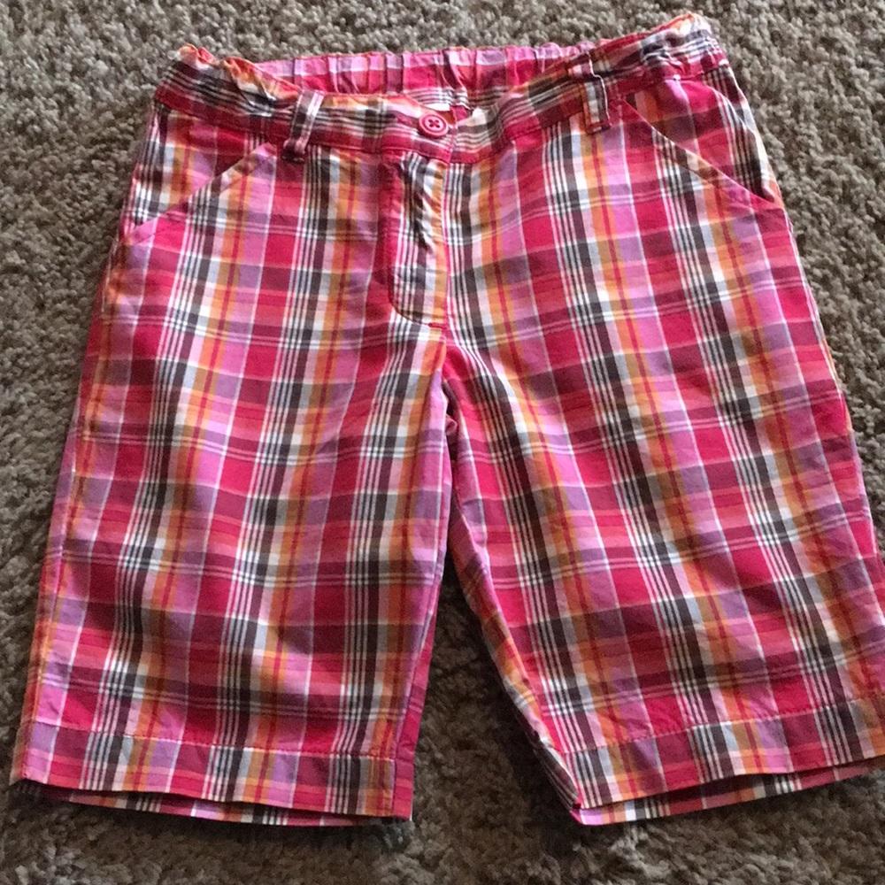 Vintage Gymboree Cherry Baby plaid adjustable waist Bermuda shorts 6